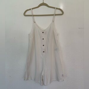 Rhythm White Button-Front Romper